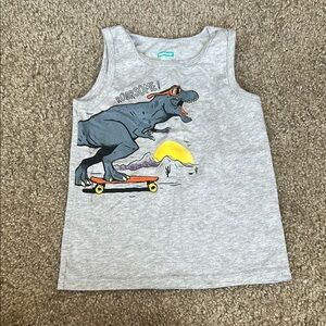 Gray Dinosaur Tank Top for Kids